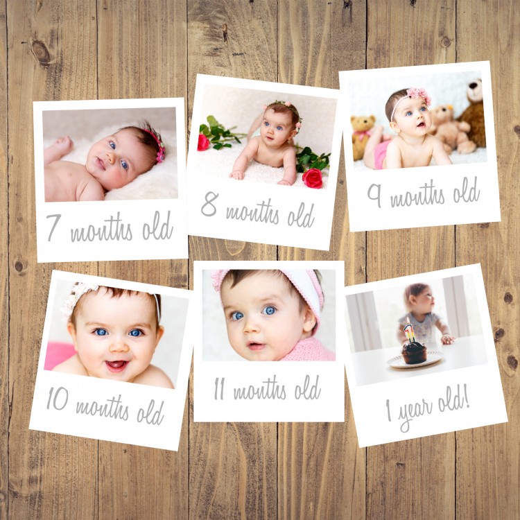 Personalised Baby Photo Months - Pack of 6